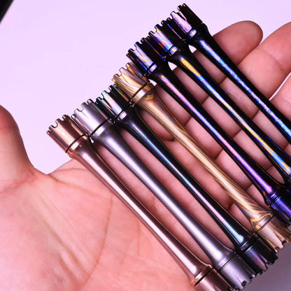 Chimago metal spinner rod lineup held in one hand