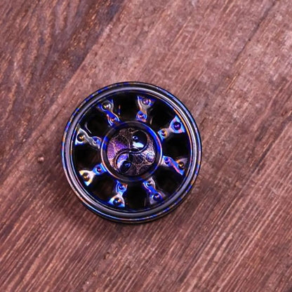 Chimago spinner button pair with machined surface detail
