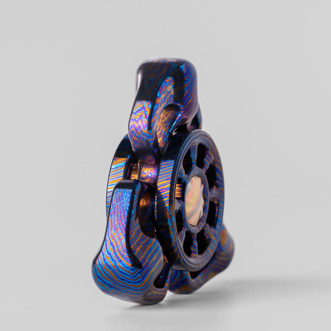 Spinning Top – Chimago Exorcism | Stainless Steel Copper Zirconium Damascus EDC Spinner