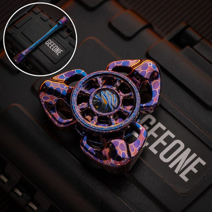 Spinning Top – Chimago Exorcism | Stainless Steel Copper Zirconium Damascus EDC Spinner