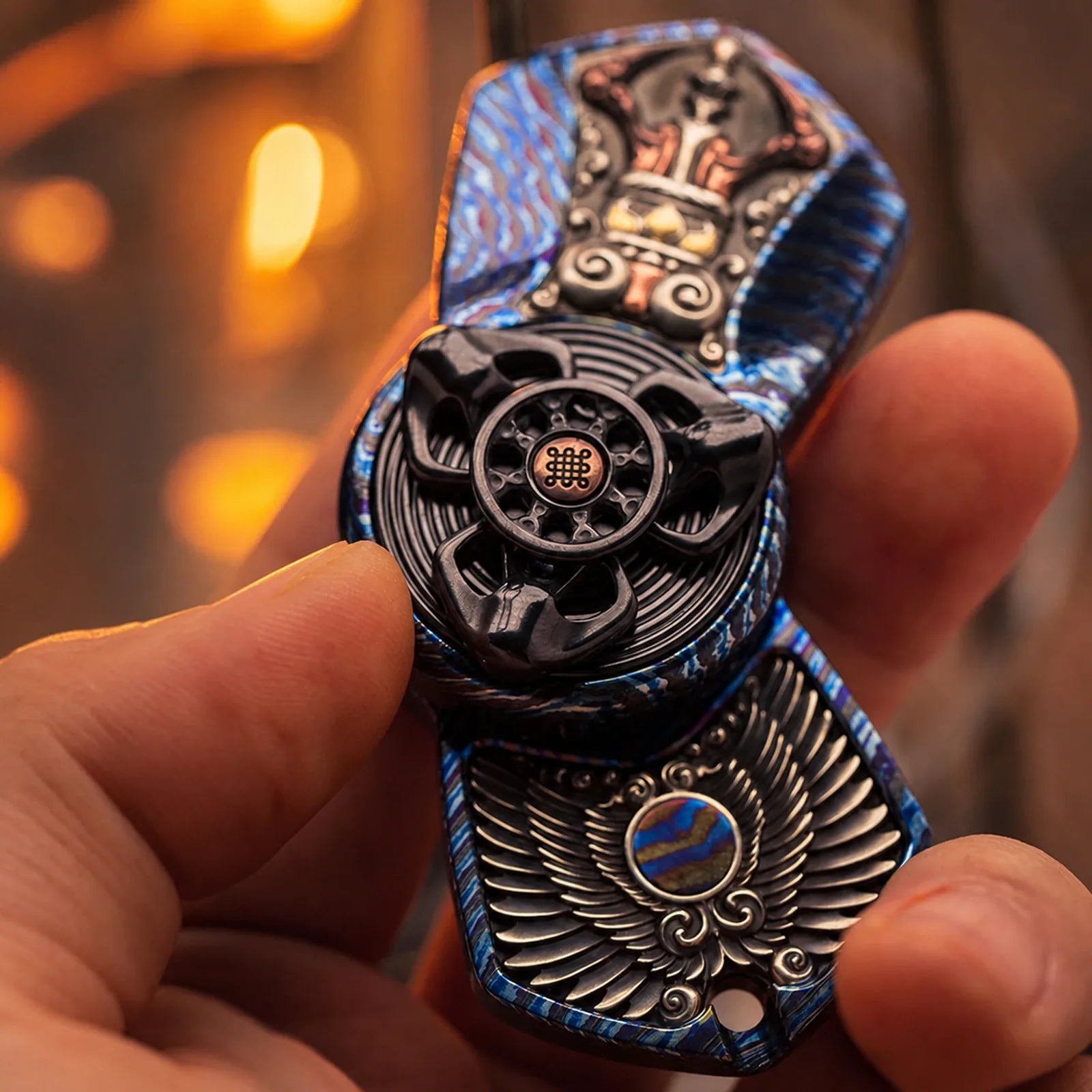 Mechanical Fidget Slider Chimago Garuda Ratchet Rotor EDC Desk Play product view 3