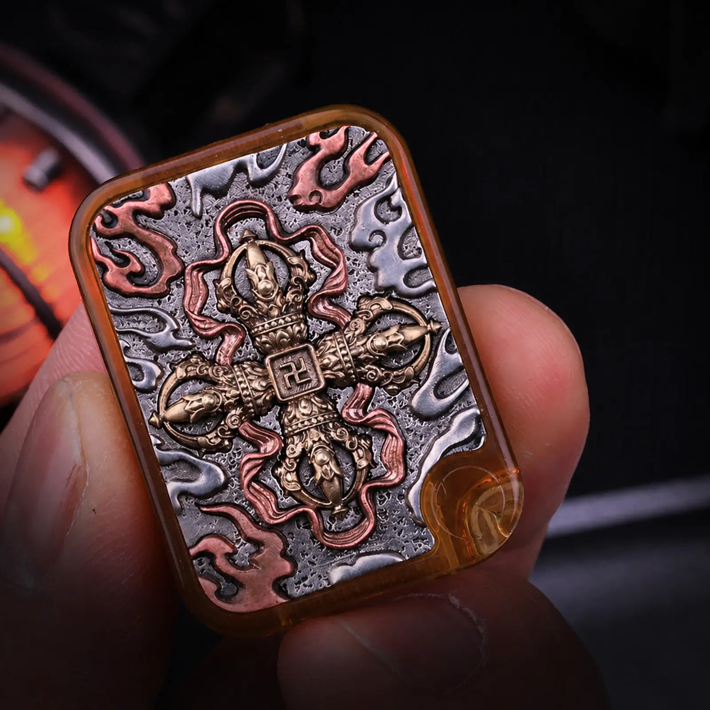 Mechanical fidget slider with replaceable decorative components
