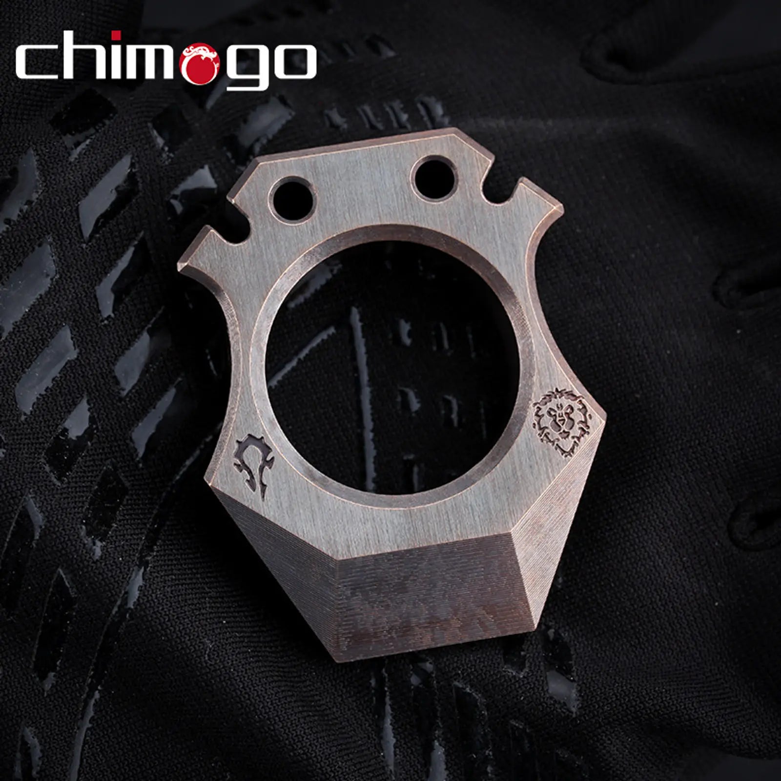 Chimago Ghost Brass Knuckle Bottle Opener EDC Pocket Carry Tool in Alliance Brushed Brass
