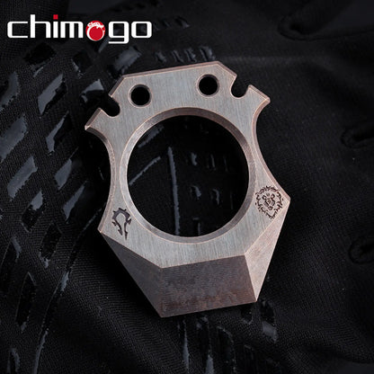 Chimago Ghost Brass Knuckle Bottle Opener EDC Pocket Carry Tool in Alliance Brushed Brass