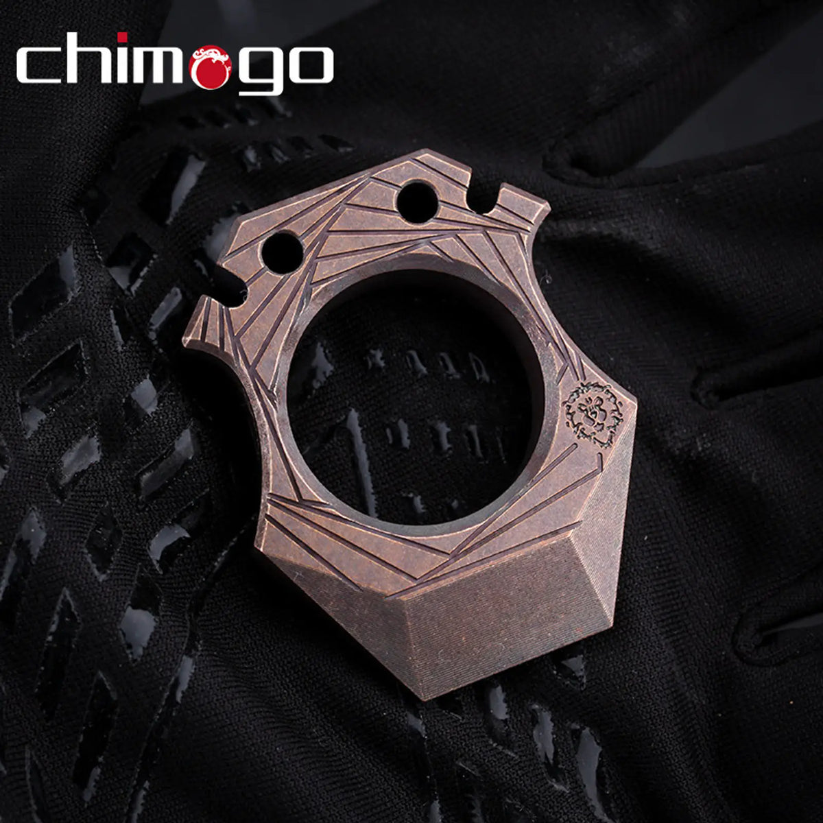 Chimago Ghost Brass Knuckle Bottle Opener EDC Pocket Carry Tool in Union Stonewashed Brass