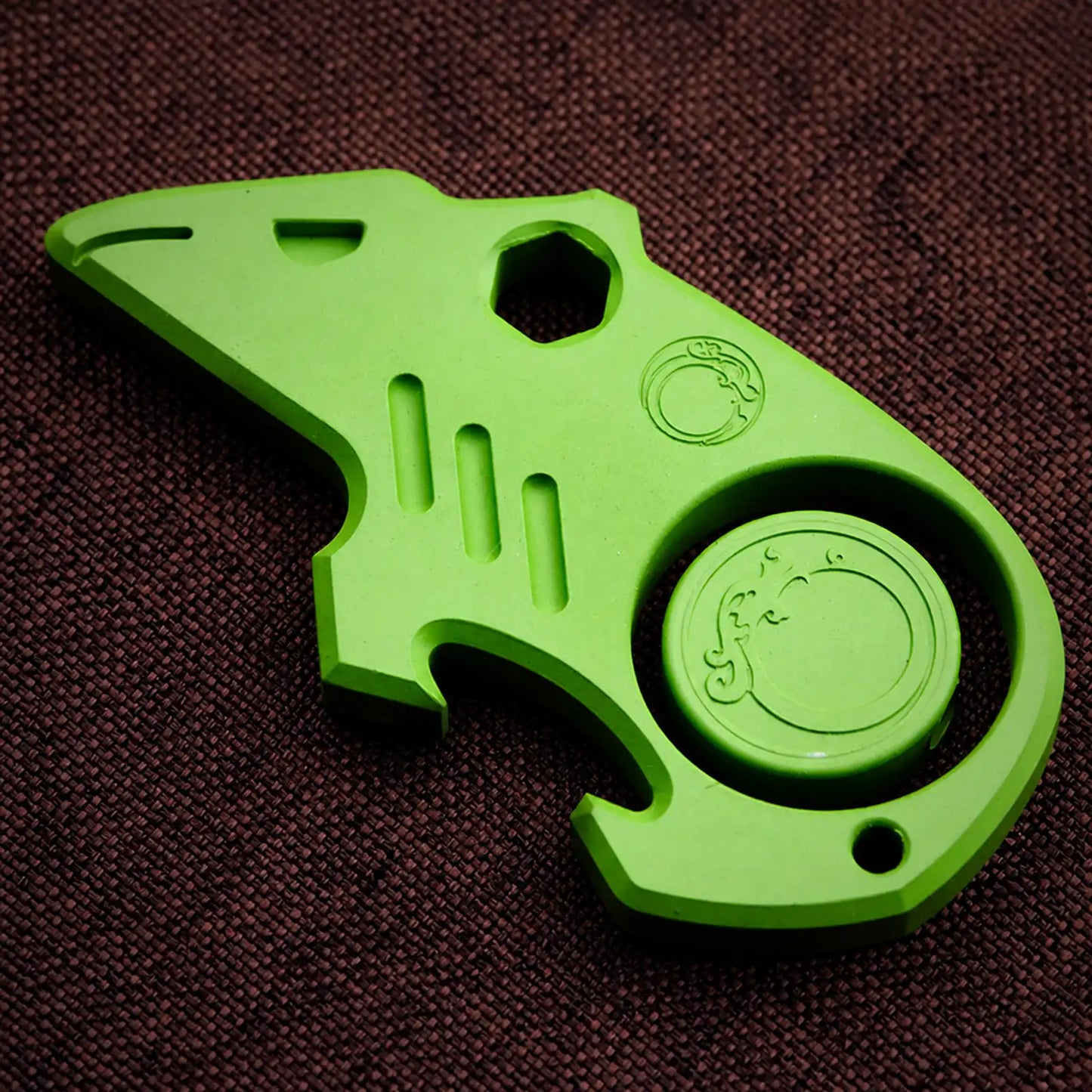 Chimago Mouse Zirconium Brass Knuckle Bottle Opener EDC Tool in Green Ceramic Coated Zirconium