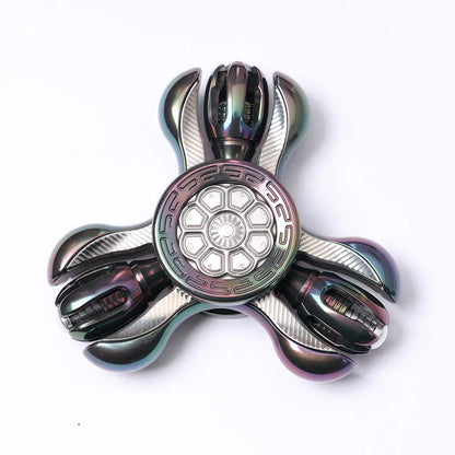 Metal Fidget Spinner Chimago Prayer Wheel Open Wing for EDC Desk Play in Zirconium Color