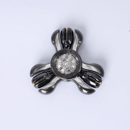 Metal Fidget Spinner Chimago Prayer Wheel Open Wing for EDC Desk Play in Black Zirconium