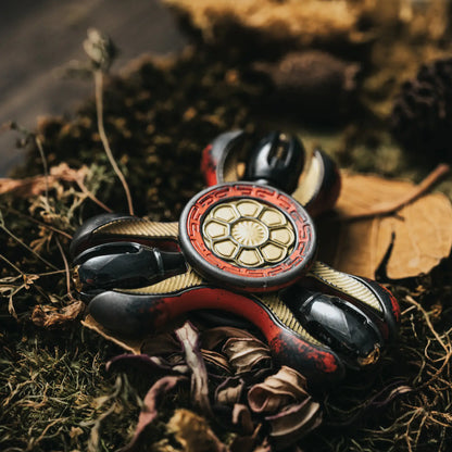Metal Fidget Spinner Chimago Prayer Wheel Open Wing for EDC Desk Play in Atom Heat Colored