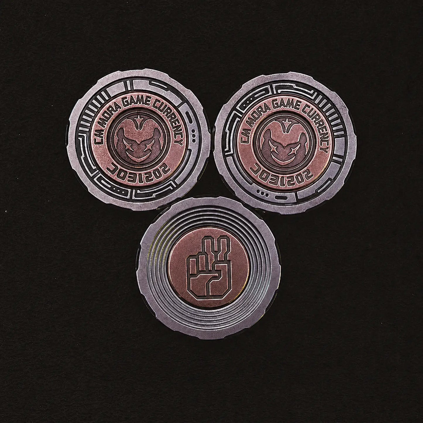 Chimago rock paper scissors decision coins in stainless steel