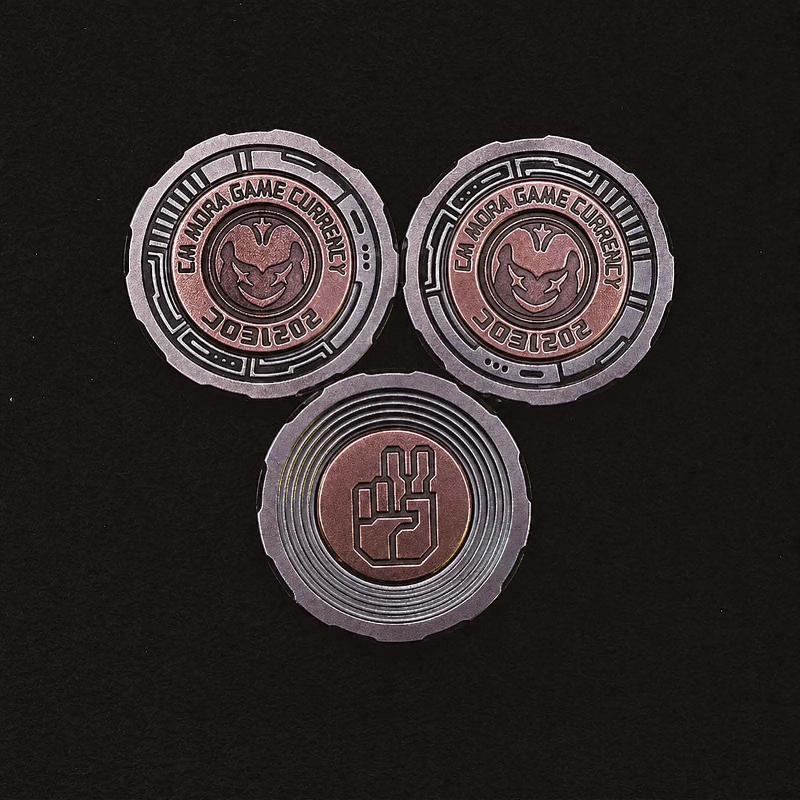 Chimago rock paper scissors decision coins in stainless steel