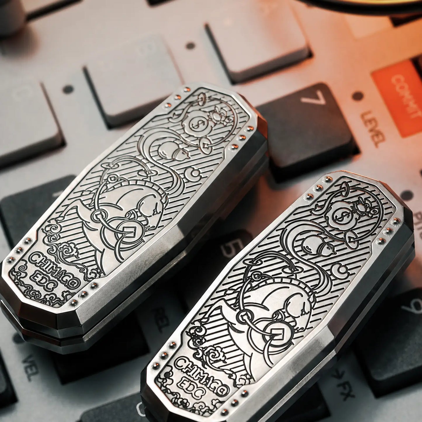 Chimago Sacred Monument mechanical fidget slider for EDC desk play view 2