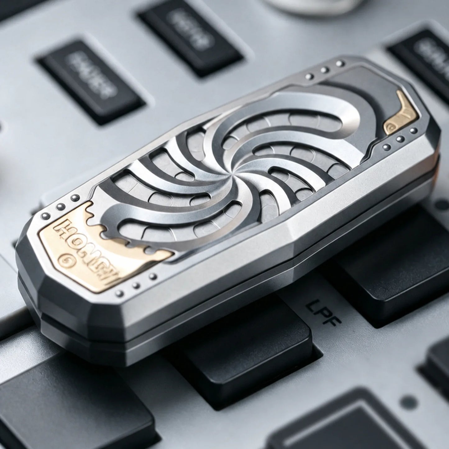 Chimago Sacred Monument mechanical fidget slider for EDC desk play view 4