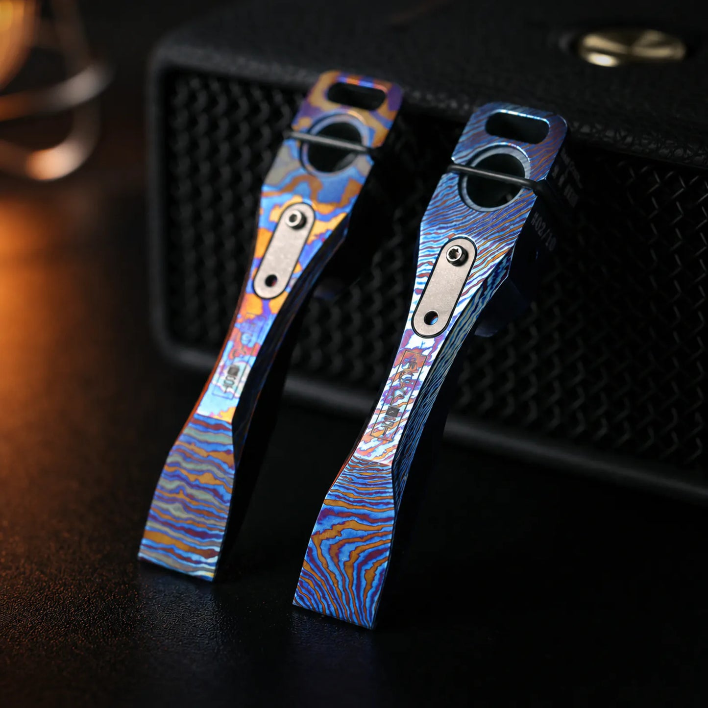 Chimago titanium pry bar bottle openers in two precision finishes