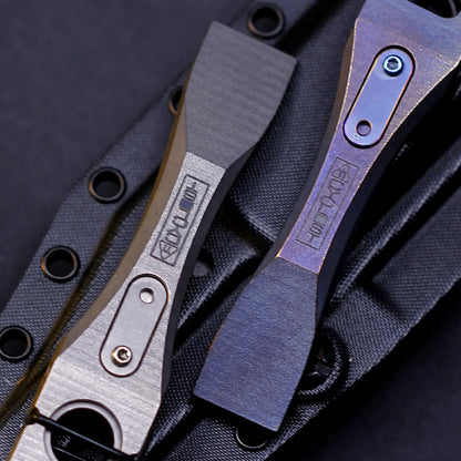 Titanium pry bars displayed in a protective organizer