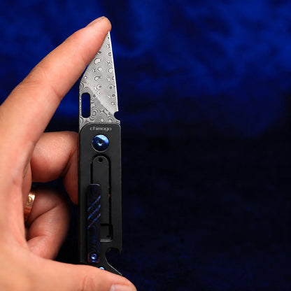 Chimago Yulong Folding Pocket Knife Damascus Blade EDC Carry Tool product view 2