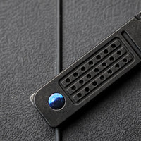 Black Stonewashed Titanium with 4 cm Damascus Blade