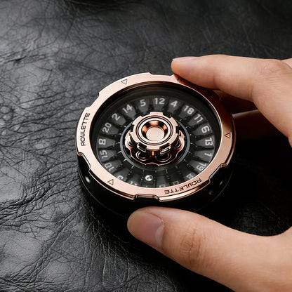 D20 mechanical roulette spinner with 20-number decision wheel