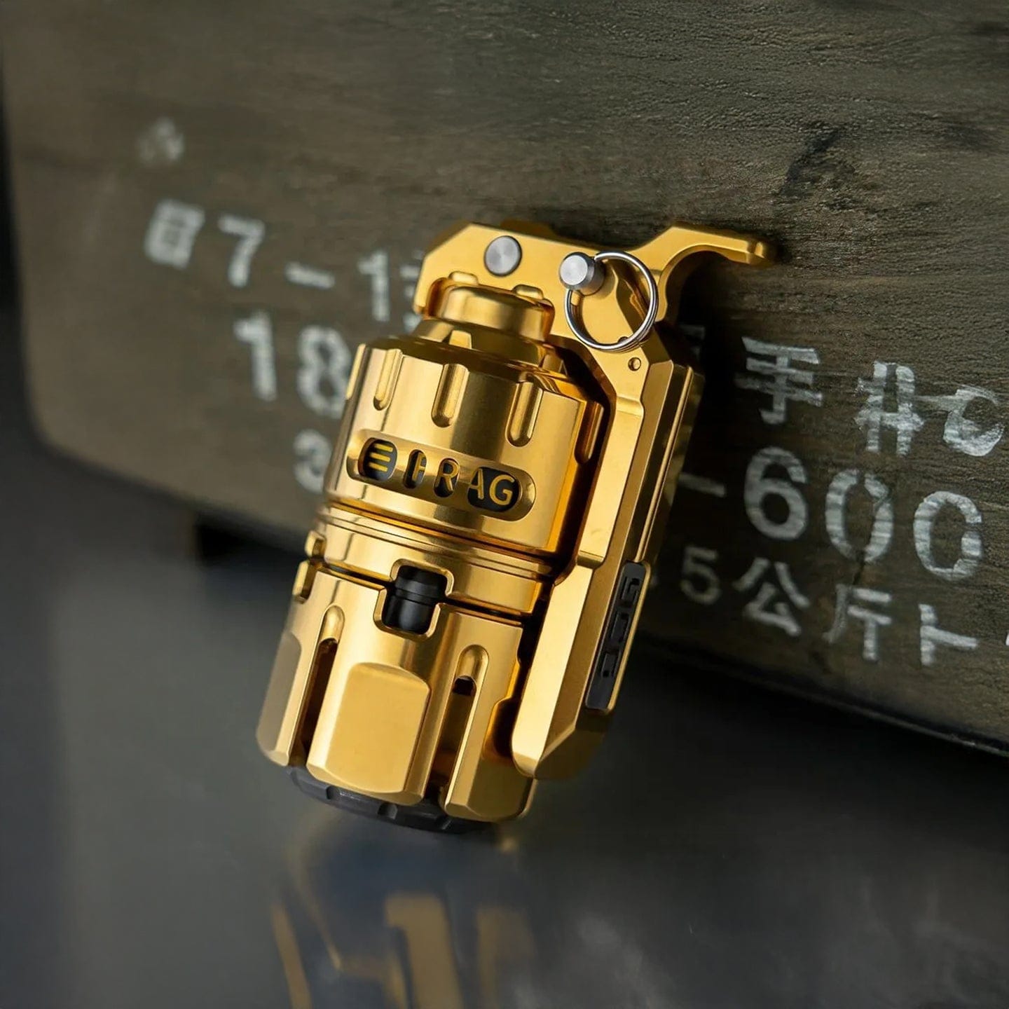Tactile Slider – DJG Destroyer | Titanium Brass Zirconium EDC Push Slider