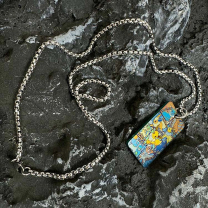 Pokemon Artwork Titanium Dog Tag: illustrated dog tag and separate chain display (gallery view 01).