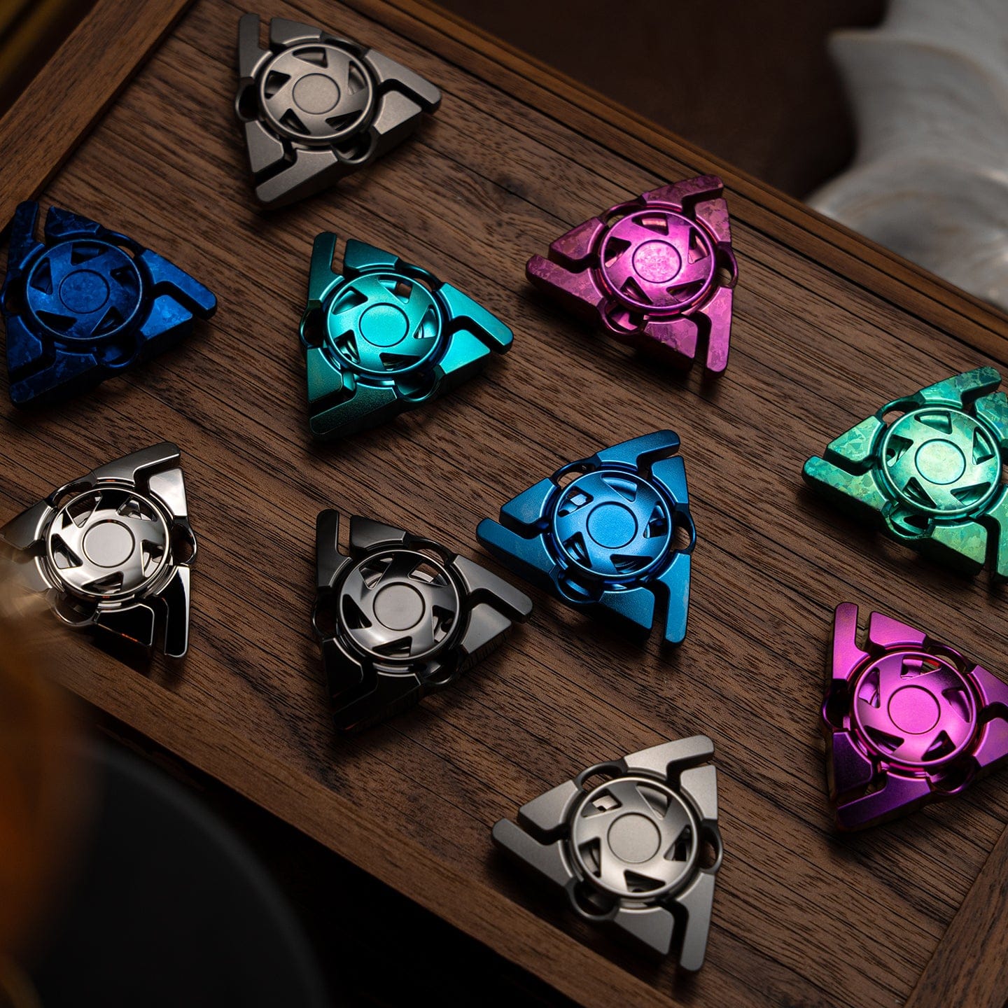 Fidget Slider – DP EDC Rift | Stainless Steel Titanium Zirconium Crystal EDC Push Slider