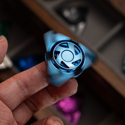 Fidget Slider – DP EDC Rift | Stainless Steel Titanium Zirconium Crystal EDC Push Slider