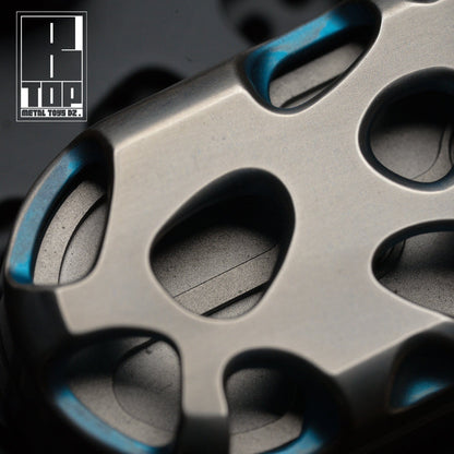 Fidget Slider EDC – DZ Top B Kong | Brass Stainless Steel Hollow CNC Push Slider