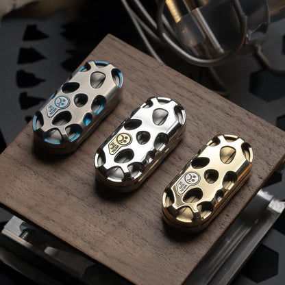 Fidget Slider EDC – DZ Top B Kong | Brass Stainless Steel Hollow CNC Push Slider