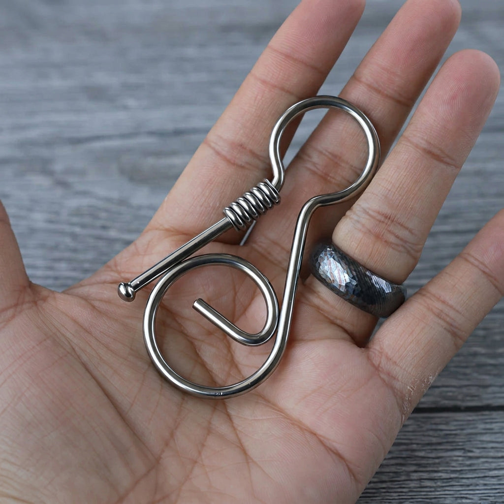 Coiled Stainless-Steel Belt Loop Key Hook 21EDC - product view 4