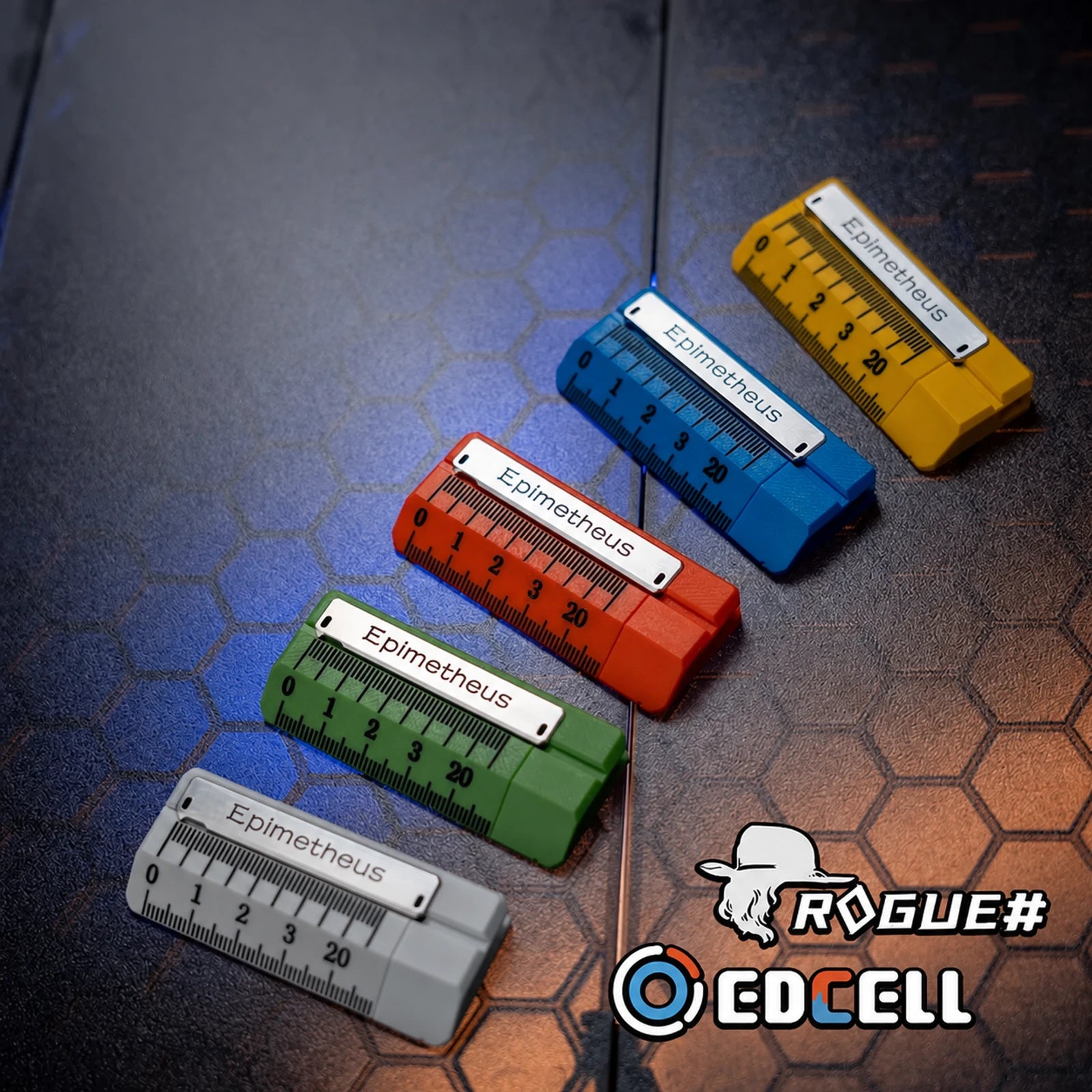 EDCCELL Rogue ruler-style mechanical fidget sliders in five colors
