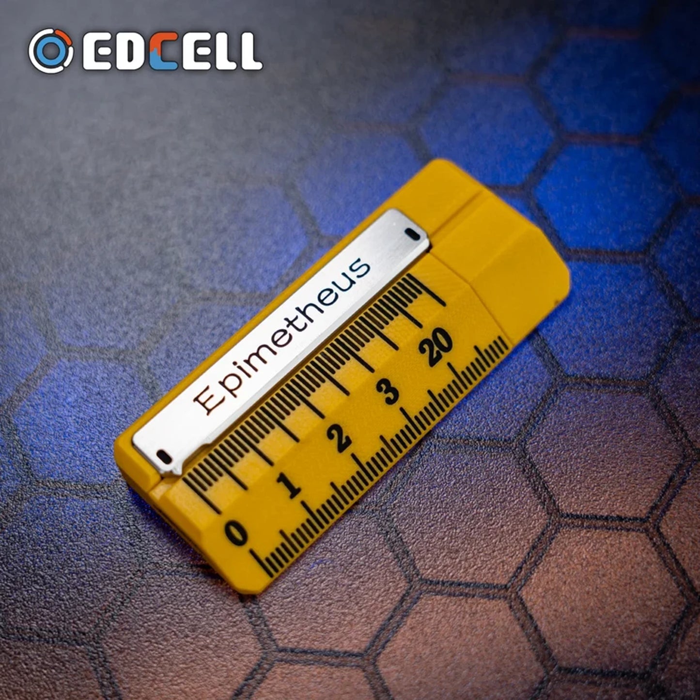 Yellow EDCCELL ruler-style mechanical slider variant