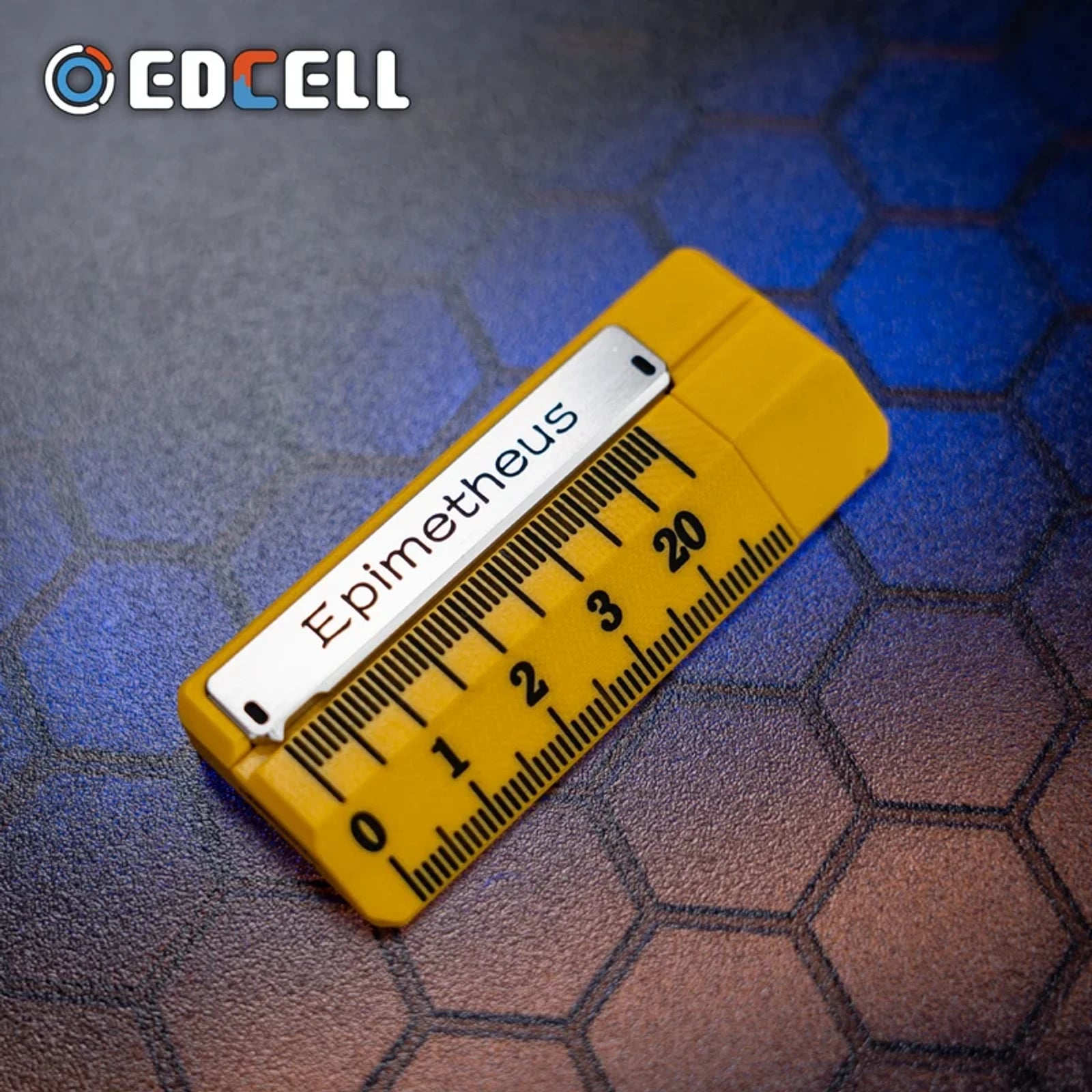 Yellow EDCCELL ruler-style mechanical slider variant