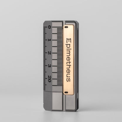 Mechanical Slider – EDCell Quirky Ruler | Titanium Zirconium Brass Ultem EDC Fidget