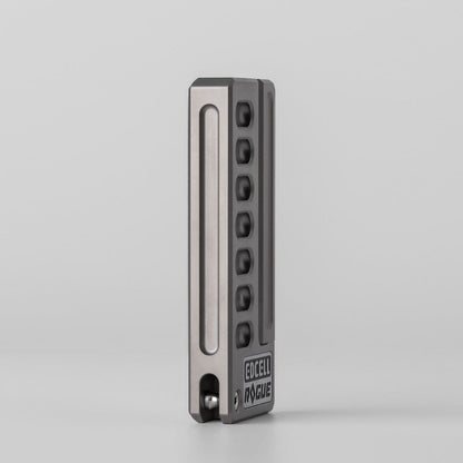 Mechanical Slider – EDCell Quirky Ruler | Titanium Zirconium Brass Ultem EDC Fidget