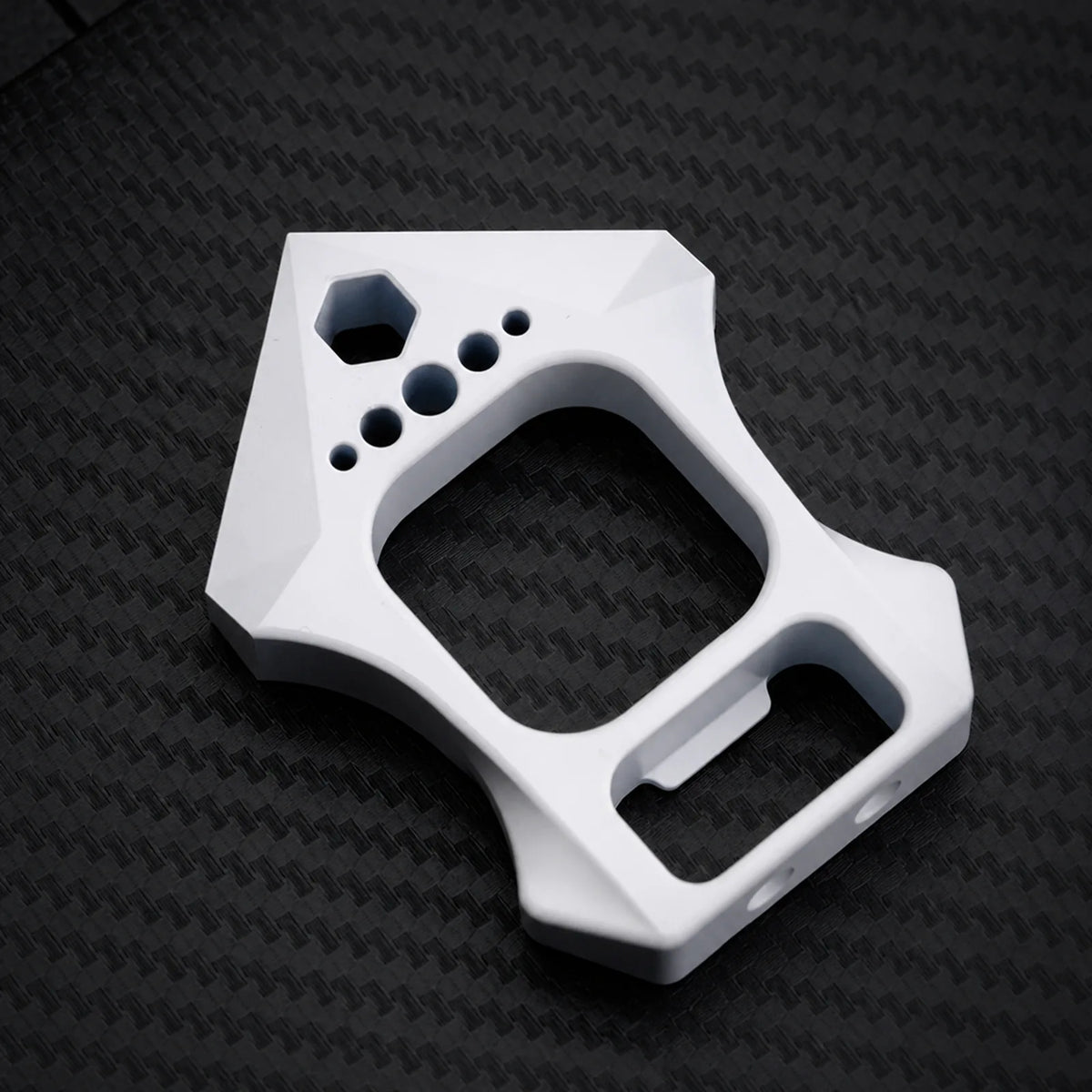 FatMan Single Finger Brass Knuckle Bottle Opener EDC Pocket Tool in White Ceramic