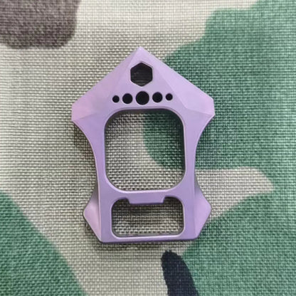 FatMan Single Finger Brass Knuckle Bottle Opener EDC Pocket Tool in Purple Titanium
