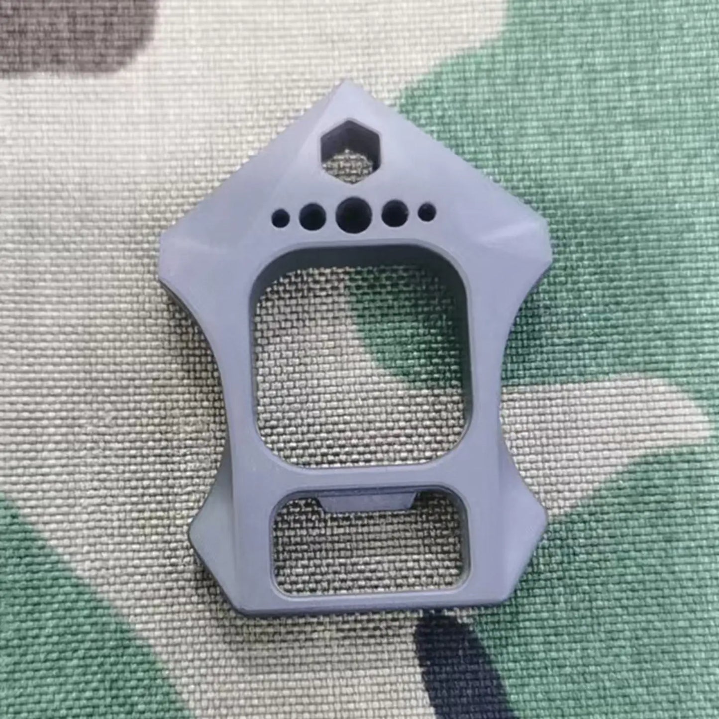 FatMan Single Finger Brass Knuckle Bottle Opener EDC Pocket Tool in Sandblasted Gray Zirconium