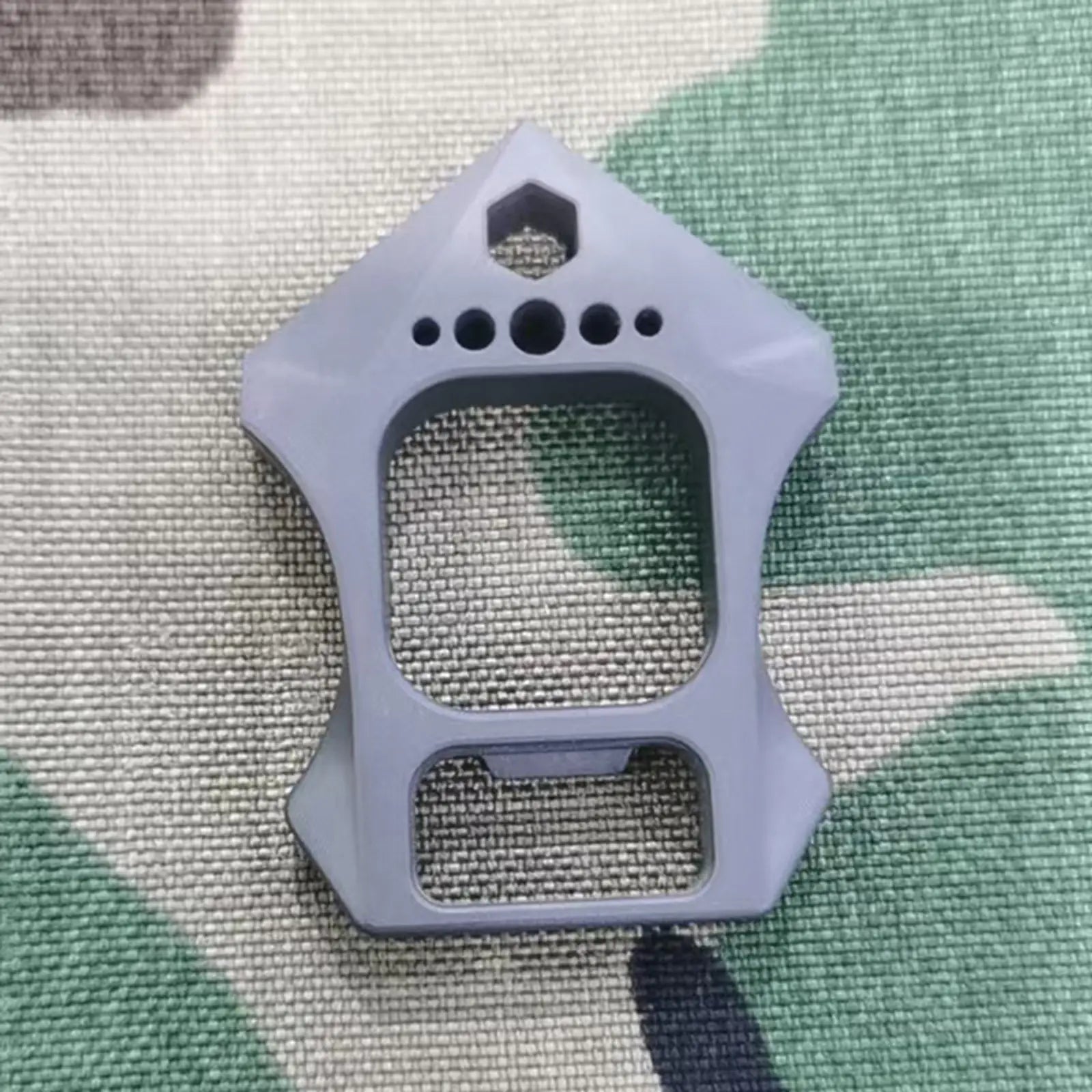 FatMan Single Finger Brass Knuckle Bottle Opener EDC Pocket Tool in Sandblasted Gray Zirconium