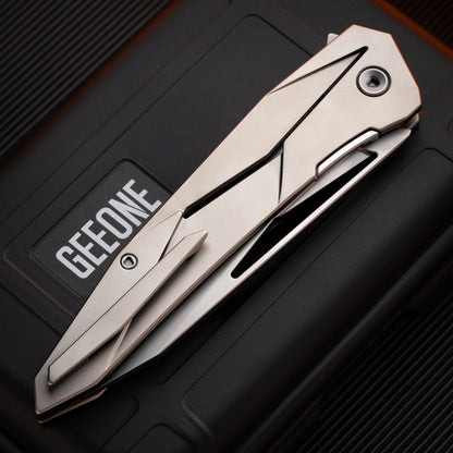 Folding Knife – Fengli Prism | Titanium Damascus Zircuti M390 DLC EDC Pocket Knife