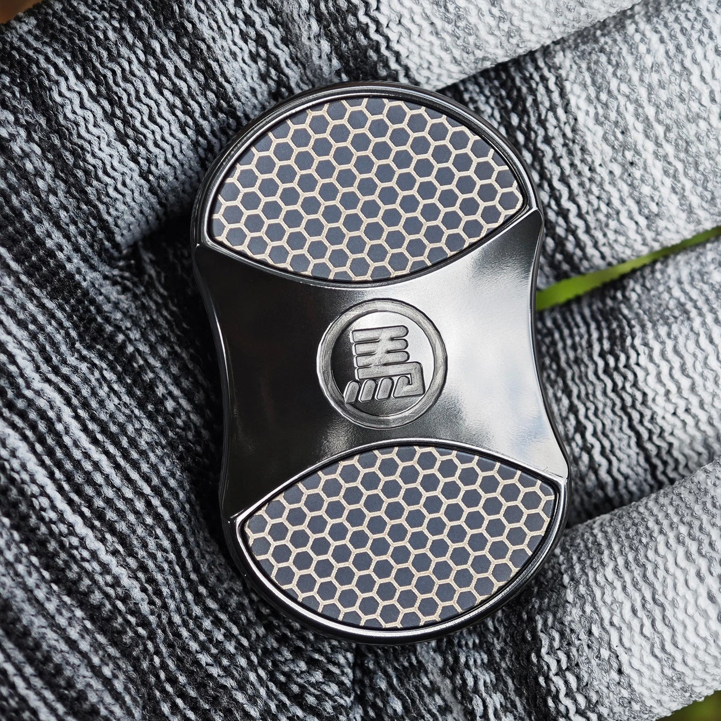 CHIMAGO Wrath black zirconium slider with carved titanium patterned inlay