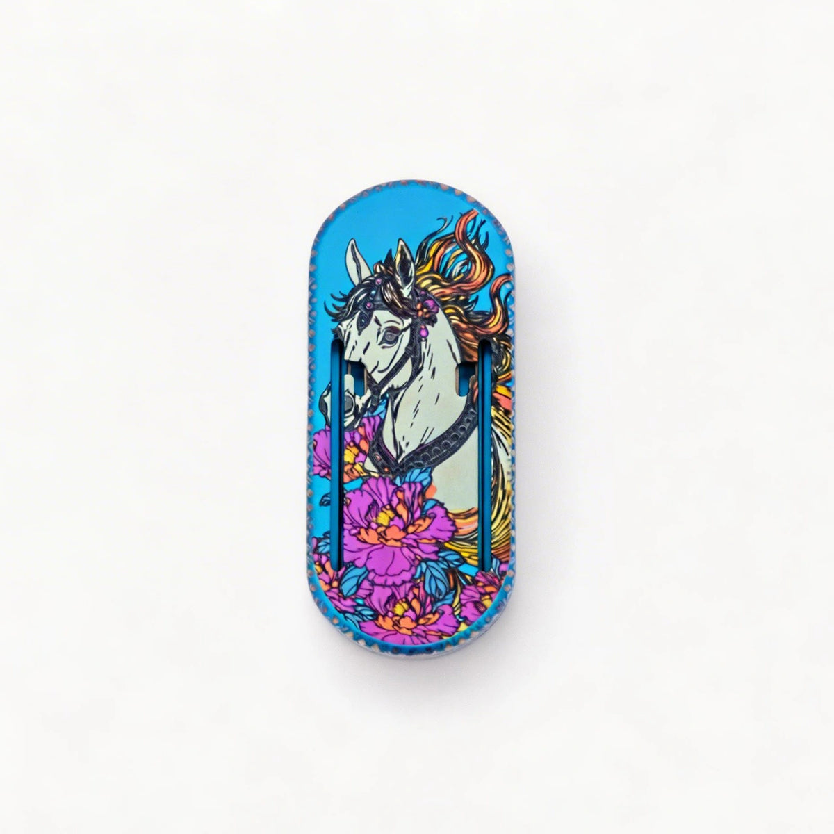Titanium Press-Action Fidget Slider: blue rose artwork slider closed (gallery view 09).
