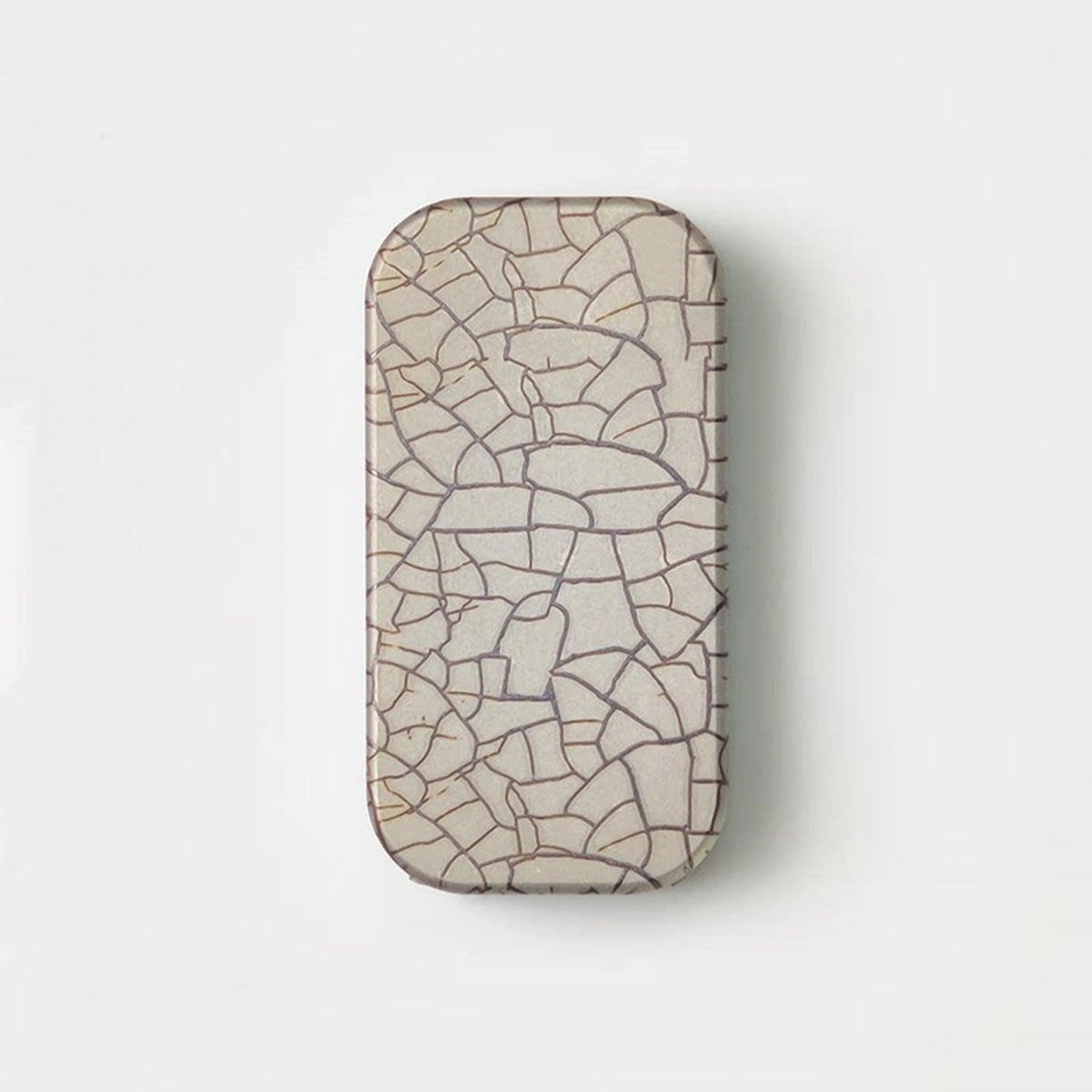 Crackle Pattern Titanium Fidget Slider: closed crackle-pattern front on white (gallery view 02).