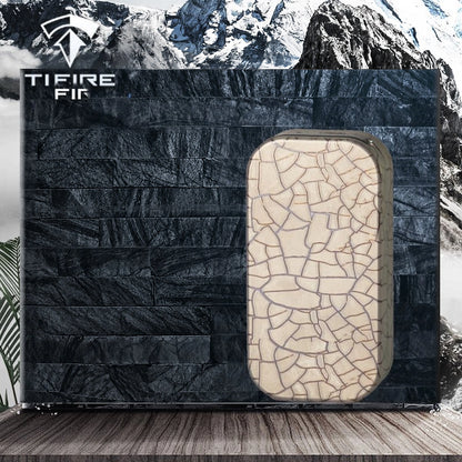 Crackle Pattern Titanium Fidget Slider: crackle-pattern face against dark branded background (gallery view 01).