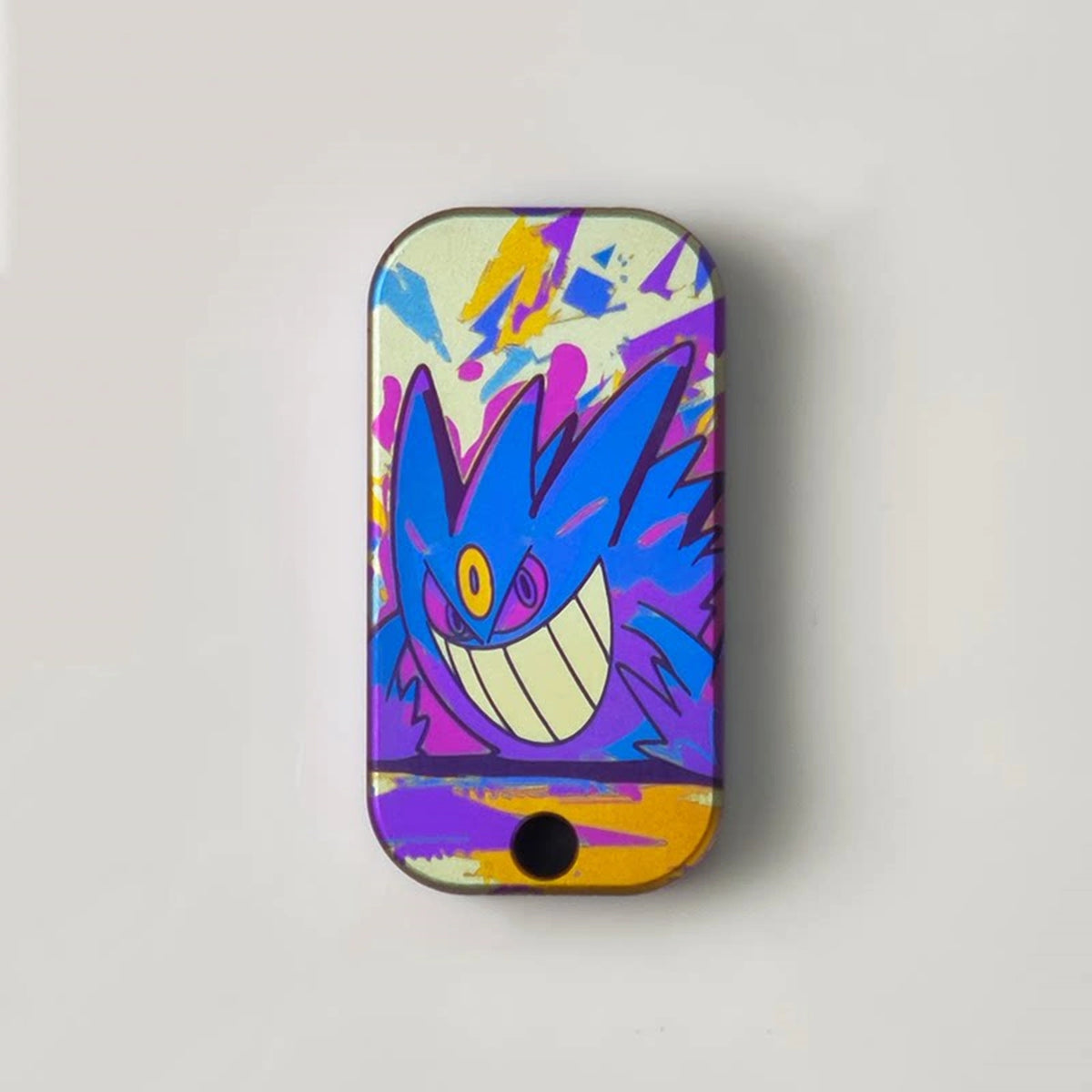 Gengar Artwork Titanium Fidget Slider: opposite character face with attachment hole (gallery view 02).