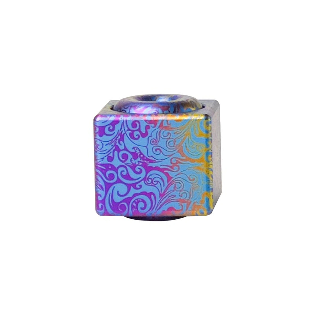 Square Titanium Fidget Spinner: arabesque square spinner shown alone (gallery view 09).