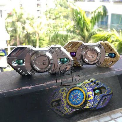 Titanium Spinner Balls: balls installed in example two-arm spinners (gallery view 03).