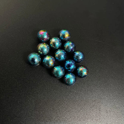 Titanium Spinner Balls: second splatter peacock blue ball grouping (gallery view 25).