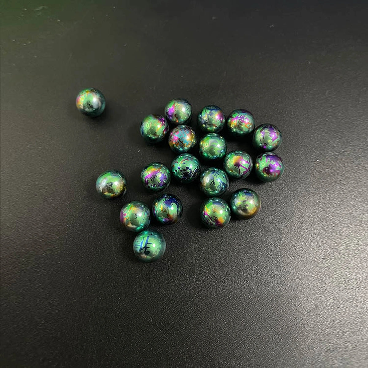 Titanium Spinner Balls: second splatter willow green ball grouping (gallery view 24).