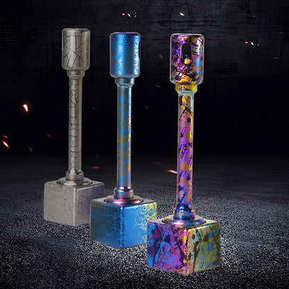 Square Titanium Fidget Spinner: three assembled configurations standing upright (gallery view 04).
