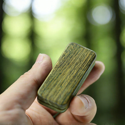 EDC Lanyard Bead – Gao Studio Rebound | Ebony Green Sandalwood Handcrafted Wood Pendant
